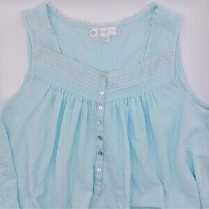 Eileen West Sleeveless Swiss Dot Nightgown Women's Large Cottage Core Milkmaid